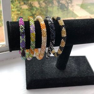Glass beaded bracelets